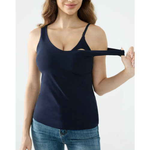 Nursing V-Neck Tank Top | Size S - Navy