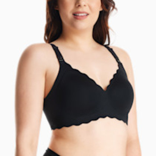 Momcozy Jelly Strip Nursing Bra - Black, L