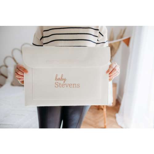 Personalised Pregnancy Baby Document Folder Pregnancy Notes Supplies IVF Baby Bag Baby Rainbow Baby Folder -Embroidery