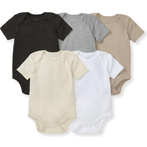 Burt's Bees Baby Bodysuits, Short Sleeve and Long Sleeve One-Pieces, 100% Organic Cotton, Pack of 5