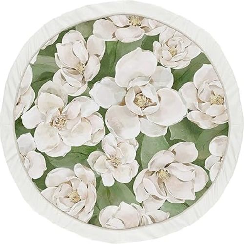 Sweet Jojo Designs Sage Green Boho Flower Floral Girl Baby Play Mat Tummy Time Activity Infant Playmat Playpen Tent Teepee Floor Ivory Shabby Chic Bohemian Watercolor Garden Nature Modern Elegant