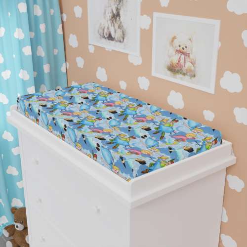 Peter Pan Fitted Changing Pad Cover – Elastic Nursery Cover, Breathable & Stretchy