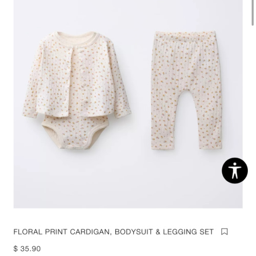 FLORAL PRINT CARDIGAN, BODYSUIT & LEGGING SET - Ecru | ZARA United States