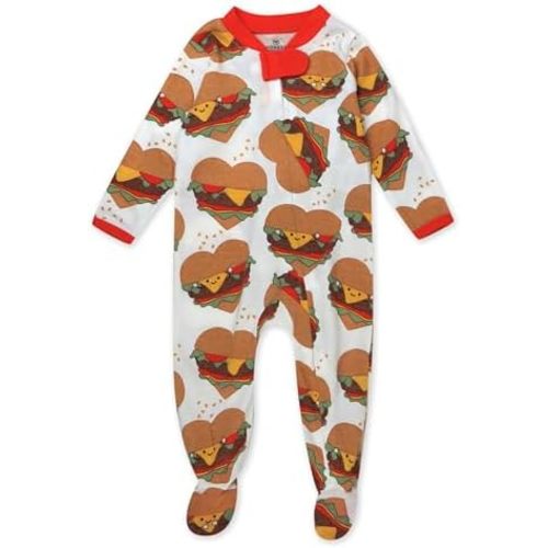 HonestBaby Sleep & Play Footed One-Piece Pajama Sleeper 100% Organic Cotton, Baby Girls