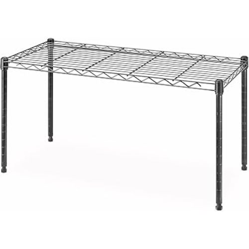 Whitmor 1 Tier Shelving Units, Wire Rack Storage Organizer, 30" L x 14" W x 15" H, Black