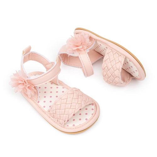 Meckior Baby Toddler Infant Girls PU Leather Soft Open Toe Summer Sandals Flower Princess Flat Shoes