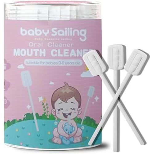 Baby Tongue Cleaner Gauze - Disposable Newborn Oral Care Cleaner & Infant Gum Massager for Sensitive Mouth, Teeth and Gums, Gentle Infant Toothbrush Oral Cleaning Stick, 0-36 Months, 30 Count