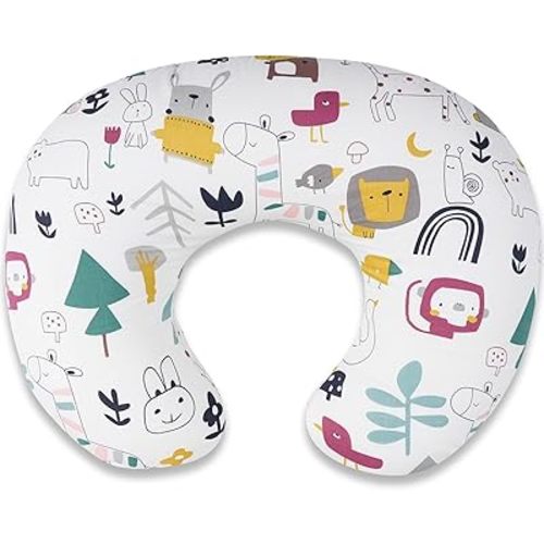Nursing Pillow, Ergonomic C-Shape for Breastfeeding & Bottle Feeding, Standard Size Breathable with Washable Cover, Hypoallergenic,Tummy Time & Sitting Support