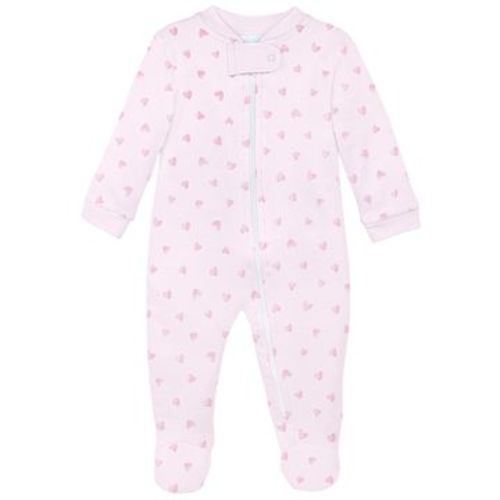 Festive Hearts Printed Pink Zippered Footie