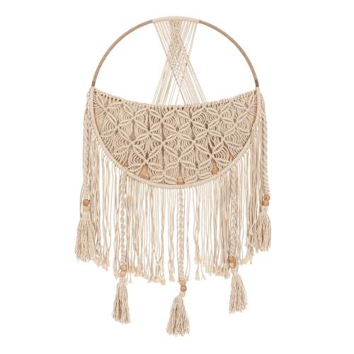 Macrame Boho Toy Storage Basket with Tassels