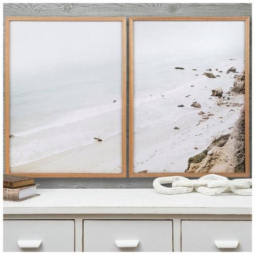 Coastal Rocks Framed Wood Wall Decor Set