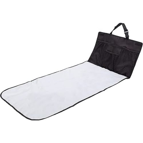 J.L. Childress Pockets 'N Pad Car Diaper Changing Station for Baby - Portable Diaper Changing Pad for Travel, Newborn Essentials for Moms, Wipeable & Water-Resistant - Black