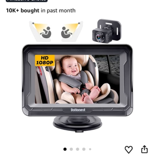 DoHonest Baby Car Camera HD 1080P - Rear-Facing Car Baby Monitor with Night Vision, Adjustable View Angle, Easy Setup, Anti-Glare Display, Safety for Kids & Infants