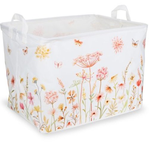 Laundry Basket, Laundry Hamper, Collapsible Laundry Baskets, Dirty Clothes Hamper, Waterproof with Foam Protected Aluminum Handles for College Dorm, Family(Dandelions)