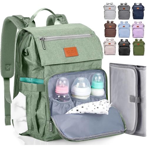 PILLANI Baby Diaper Bag Backpack - Large Bag for Boys & Girls, Waterproof Diaper Backpack - Travel Diaper Bags w/Changing Pad, Baby Registry Search & Shower Gifts - Essentials Must Haves Newborn Stuff