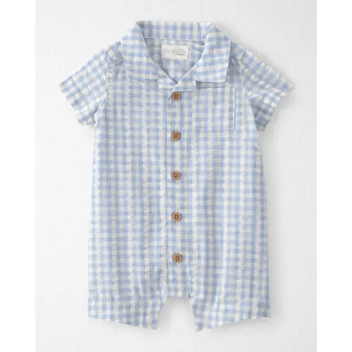 Baby Boy Seersucker Romper Made with Organic Cotton  - Little Planet | Carter's