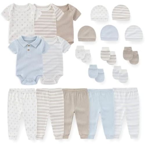 JELYLOVE 20 Pack Baby Boy Girl Bodysuits Sets New born Clothes Essentials