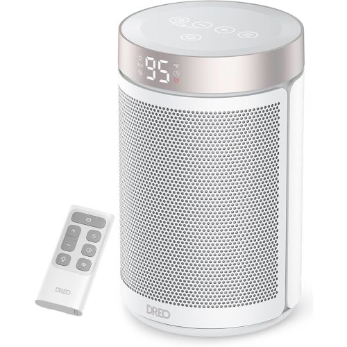 DREO Space Heater, Portable Electric Heaters for Indoor Use with Thermostat and Remote, 2024 Upgraded, Digital Display, 12H Timer, 5 Mode, 1500W PTC Ceramic Fast Safety Heat for Office Bedroom Home
