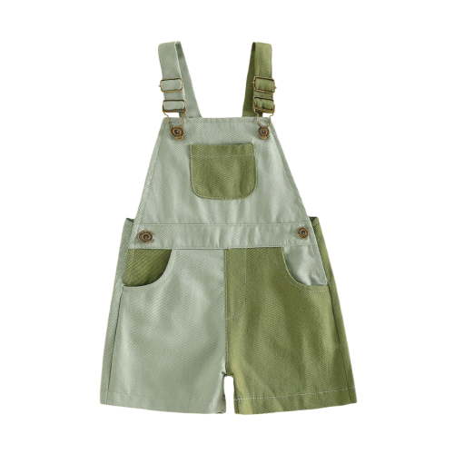 BemeyourBBs Toddler Baby Boy Girl Patchwork Overalls Shorts Kids Contrast Color Sleeveless Romper Jumpsuit with Adjustble Shoulder Strap Pockets 90s Clothes