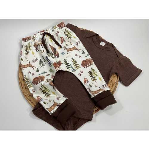 Baby joggers - Baby Leggings- toddler Pants - Baby clothes - Unisex baby gift - woodland