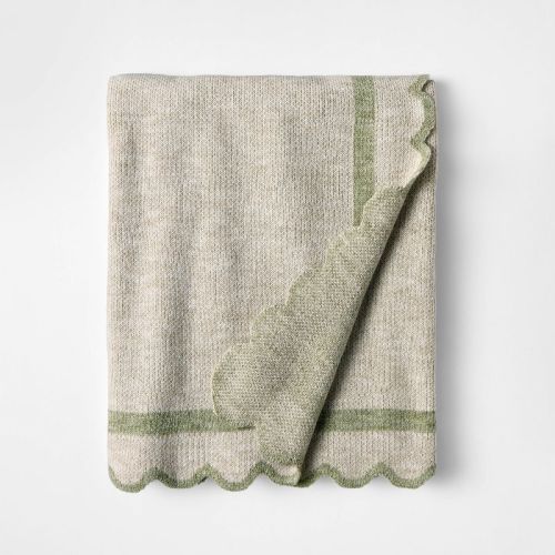 Scalloped Edge Throw Green - Threshold™ designed with Studio McGee