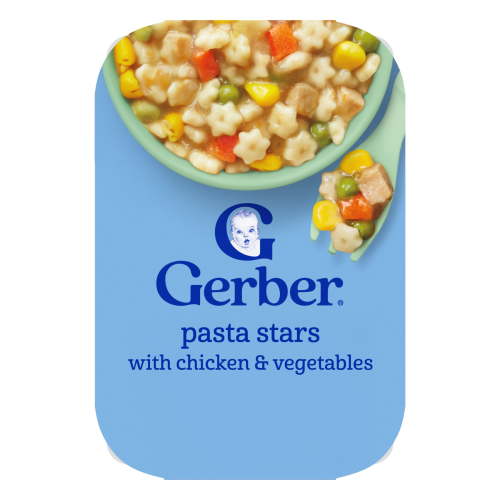 Gerber Mealtime for Toddler, Pasta Stars with Chicken and Vegetables Toddler Food, 6 oz Tray