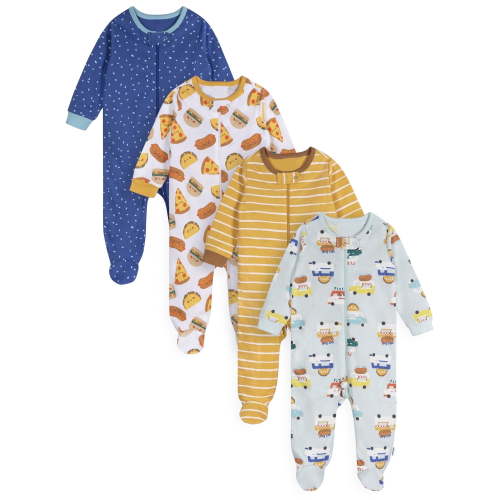 Onesies Brand Baby Boy Sleep ´N Play Footed Pajamas, 4-Pack, Sizes Newborn - 6/9 Months