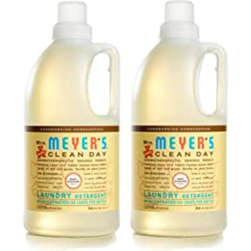 MRS. MEYER'S CLEAN DAY Baby Laundry Detergent Liquid, Infused with Essential Oils, Baby Blossom, 64oz - Pack of 2 (128 Loads) - 64 Fl Oz (Pack of 2)