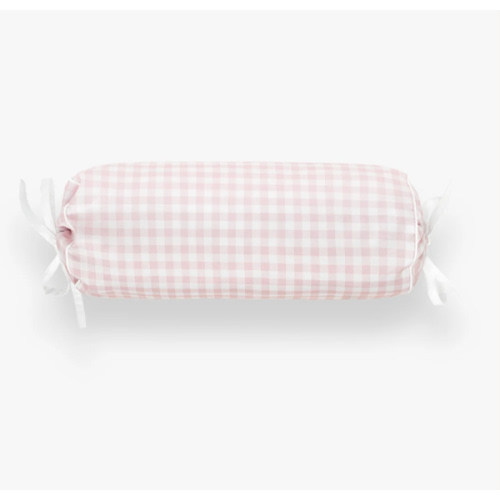 Picnic Gingham Bolster Pillow - Pink