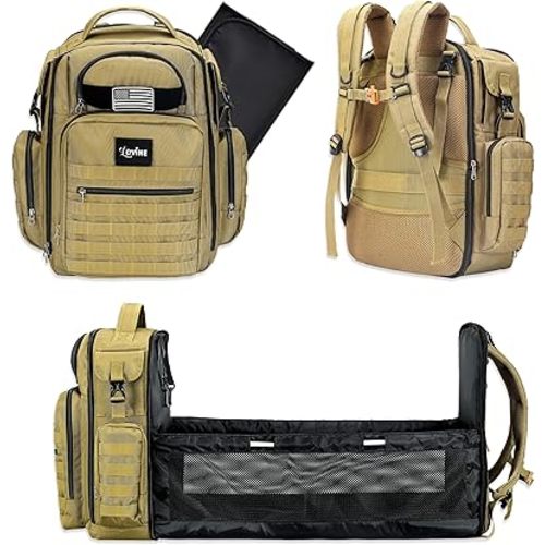 Diaper Bag Backpack | Multifunction Dad Diaper Bag |Travel Diaper Bag for Baby Boy & Girl | Mens diaper Changing Bags (Brown)