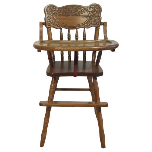 Amish Sunburst High Chair in Oak