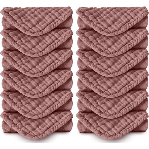 Muslin Burp Cloths 100% Cotton Large 20''x10'' Extra Soft and Absorbent Baby Wash Cloths Spit Up Rags - Baby Burping Cloth for Boys Girls Items(12 Pack Bean Paste)