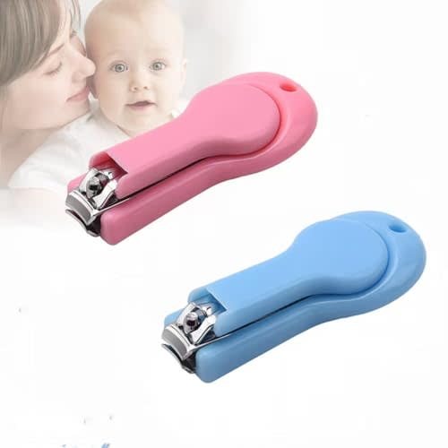 Baby Nail Clippers，2 Pack Nail Clippers，for Trimming Baby's Fingers or Toes，Blue and Pink Toddler Nail Clipper，Be Suitable for；Infant, Toddler, Kids