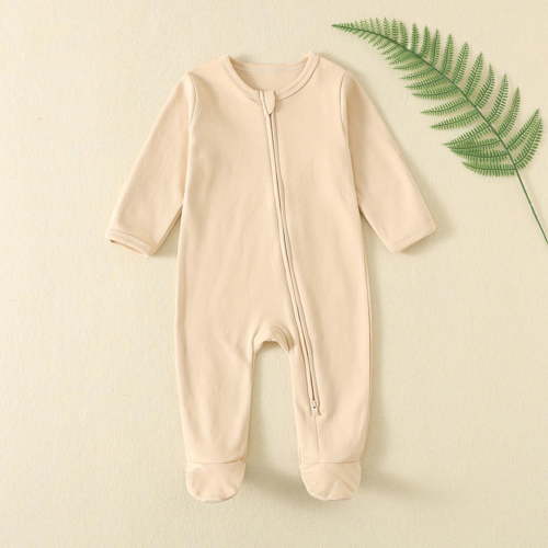 Cowsor Organic Cotton Baby Footie Pajamas Newborn Soft Zip Sleeper
