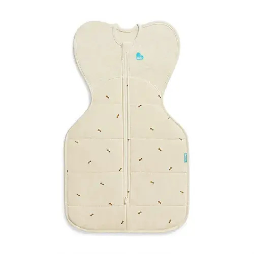 Love To Dream Quilted Stretch Cotton Swaddle Up 2.5 Tog Bees Oat Size Newborn | Baby Bunting AU