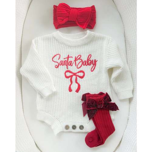 Santa Baby Sweater Romper (multiple Colors)