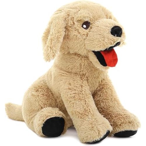 Dog Puppy Stuffed Animal Golden Retriever Stuffed Animal, 15" Dog Plush Plushie Hugging Pillow, Gift for Kids Girls Boys, Light Brown