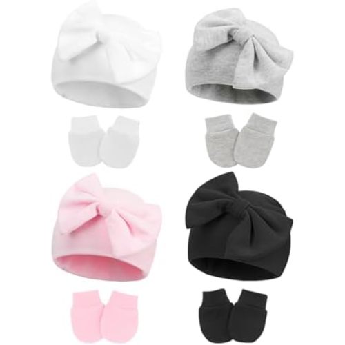 Cute Baby Mittens Newborn, No Scratch Baby Boy Mittens, Baby Girl Hat Gloves for Toddlers, Infant, Newborn