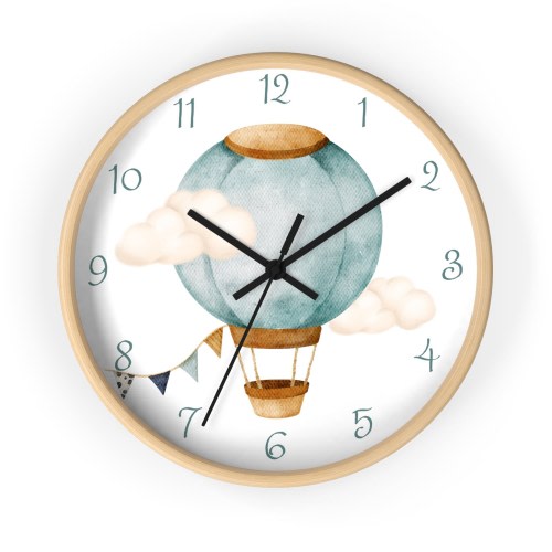 Nursery Clock, Hot Air Balloon Baby Room Decor, Hot Air Balloon Clock, Baby Boy Room Decor, Baby Gift, Baby Shower Gift, Neutral Baby Decor