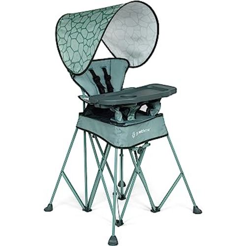 Baby Delight Go with Me Uplift Deluxe Portable High Chair | Travel High Chair | Sun Canopy | Indoor and Outdoor | Green Garden