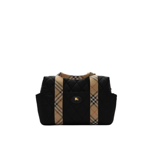 Check Trim Quilted Nylon Baby Changing Bag
