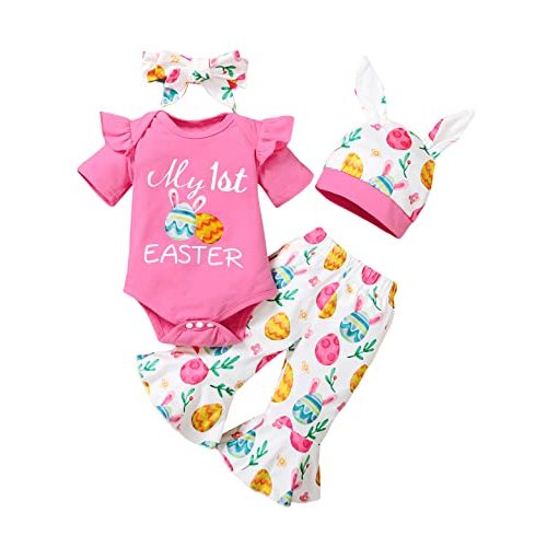 MoryGooder Baby Girl My 1st Easter Outfit Infant Easter Bell Bottom Outfit
