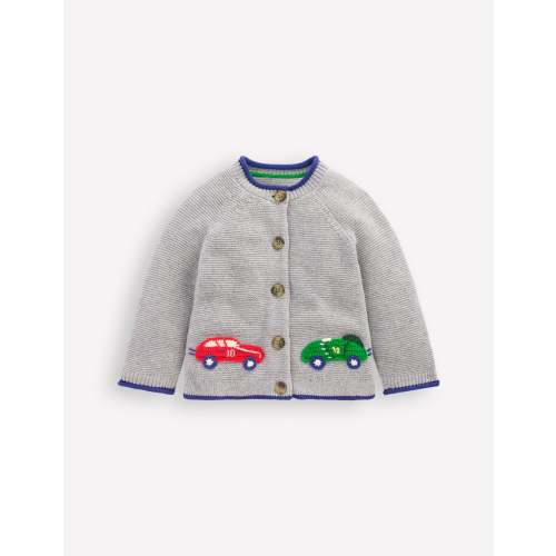 Novelty Logo Cardigan-Grey Marl Cars