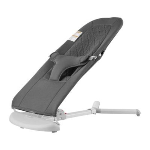 VEVOR Baby Bouncer, Folding Bouncer Seat for Babies 0-9 Months, Newborn Bouncer Chair with 2 Reclining Angles & 3-Point Harness, Dark Gray