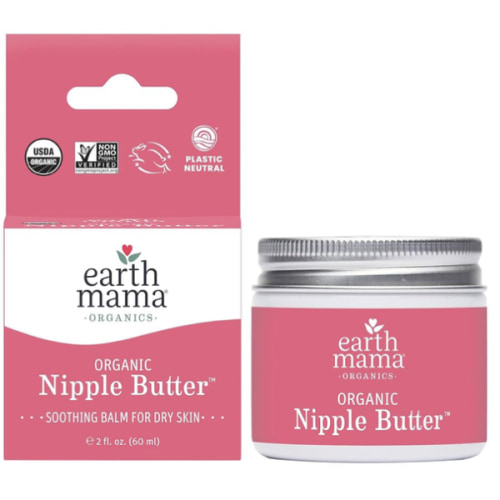 Earth Mama Organic Nipple Butter™ | Nipple Cream Safe for Breastfeeding | Postpartum Essentials for Nursing | Non Lanolin Nipple Cream, 2-Fluid Ounce