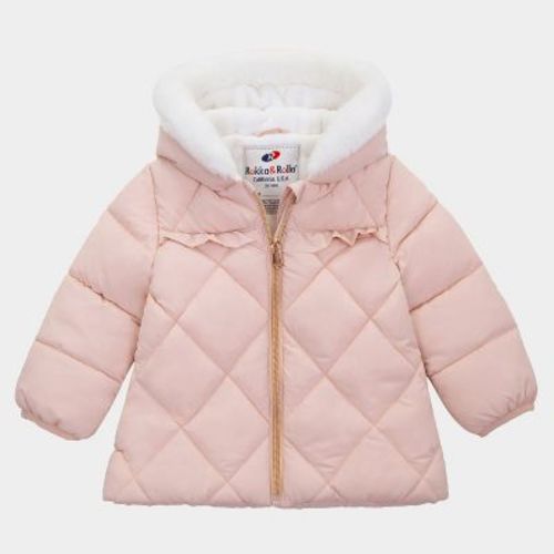 Rokka&Rolla Infant Toddler Girls' Puffer Jacket Baby Fleece Lined Winter Coat