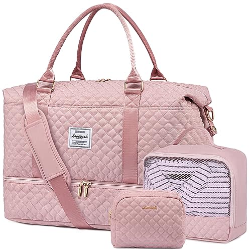 LOVEVOOK Travel Duffle Bag,Weekender Bags for Women with Shoe Compartment | Carry on Overnight Bag with Toiletry Bag,Gym Duffel Bag with Wet Pocket, Hospital Bags for Labor and Delivery,Gift for Women