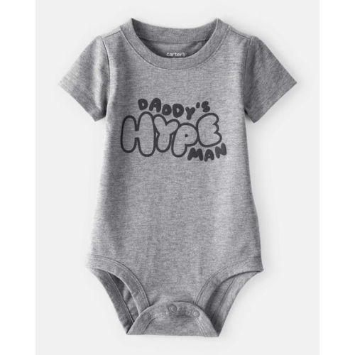 Baby Boy 'Daddy's Hype Man' Short-Sleeve Graphic Bodysuit - Grey | Carter's