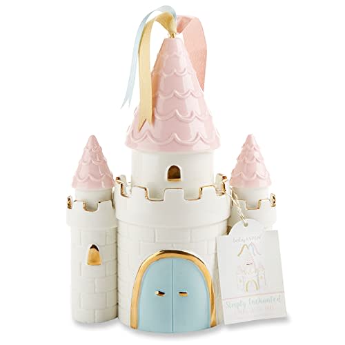 Baby Aspen Princess Castle Piggy Bank for Girls - Ceramic Kids Piggy Bank for Girls, Baby Gift, Nursery Decor, Princess Room Decor, Baby Girl Nursery Decor, Toddler Girl Room Decor