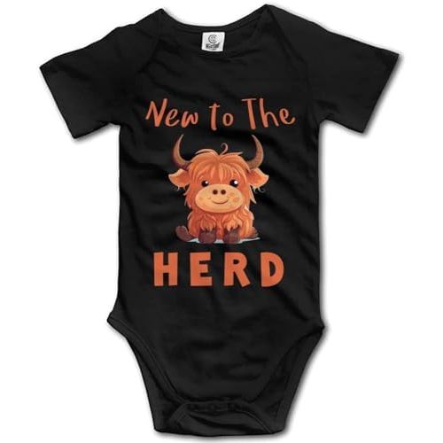 New to The Herd Highland Cow Baby Short Sleeve Bodysuit Infant Playsuit
